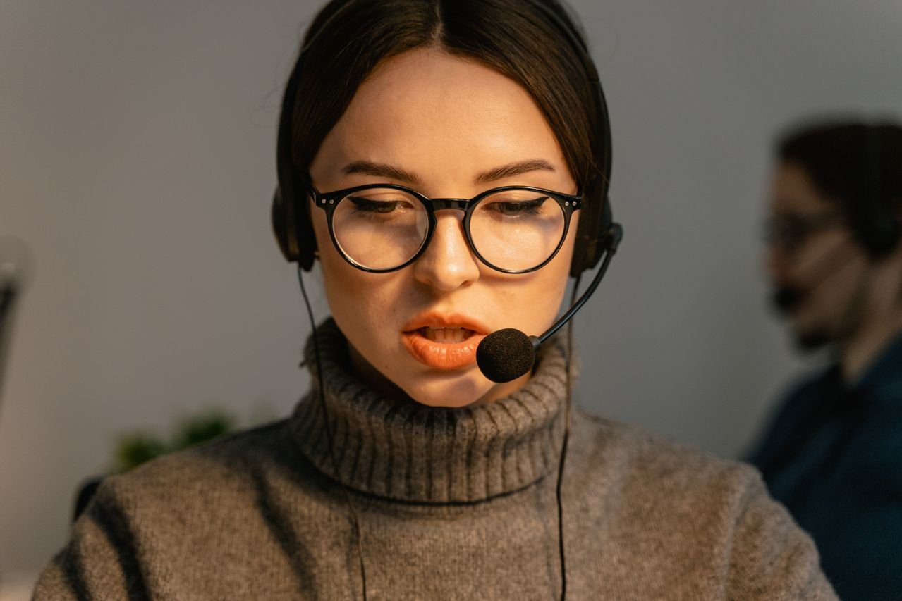 A Nearivo team member on a call with a client
